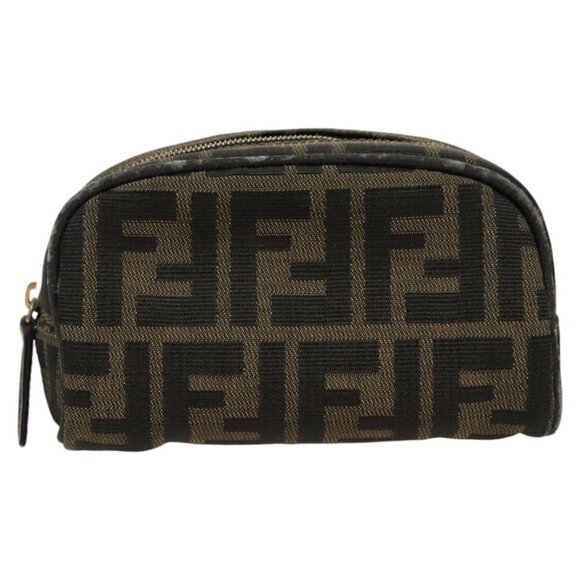 FENDI Zucca Canvas Pouch Brown Black Auth - Picture 2 of 16